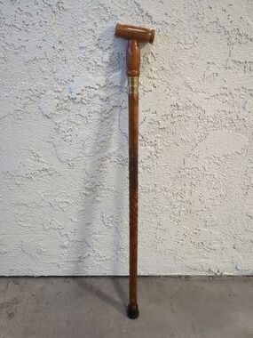 Michael Vignoles Ireland Classic Brown Wooden Walking Cane with T-Handle And Whi